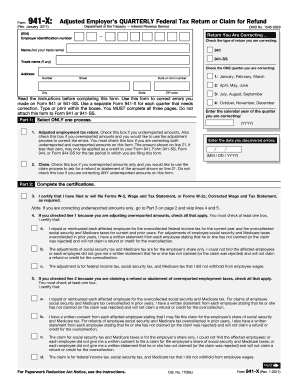 Form 941-X: Adjusted Employer's Quarterly Federal Tax Return