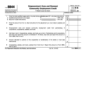 Form 8844 Empowerment Zone and Renewal Community Employment Credit