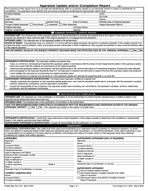 Appraisal Update and Completion Report