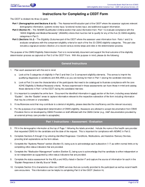 Instructions for Completing a CEDT Form - dhcs ca