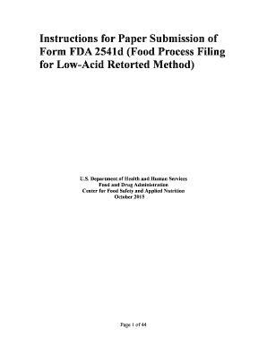 I 134 supporting documents - Instructions for Paper Submission of Form FDA 2541d - fda