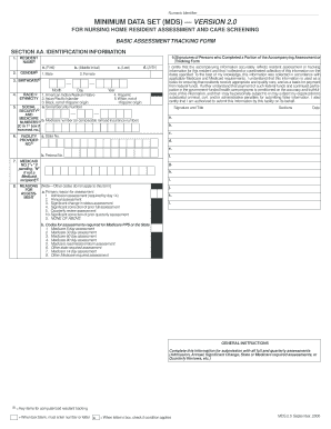 Nursing Home Resident Assessment Form