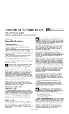 Instructions for Form 1040X