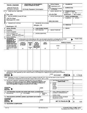 US Federal Travel Voucher