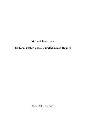 Louisiana Uniform Motor Vehicle Traffic Crash Report