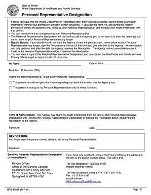 Illinois Personal Representative Designation Form