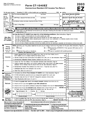Connecticut Resident EZ Income Tax Return