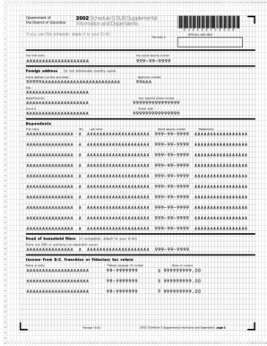 2002 Schedule S Supplemental Information and Dependents