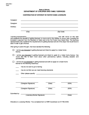 Illinois Foster Home Licensure Interest Confirmation
