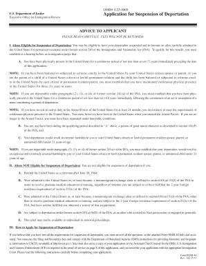 US Application for Suspension of Deportation
