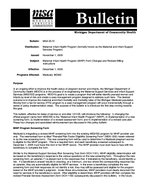 Michigan MIHP Prenatal Services Assessment Form