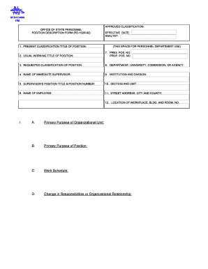 Position Description Form PD-102R-92