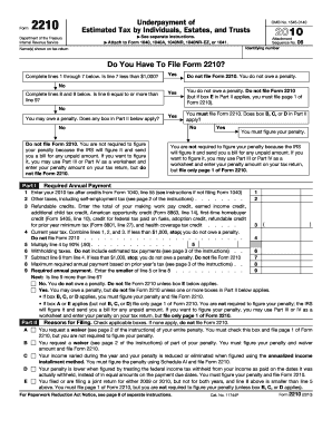 IRS Form 2210 2010