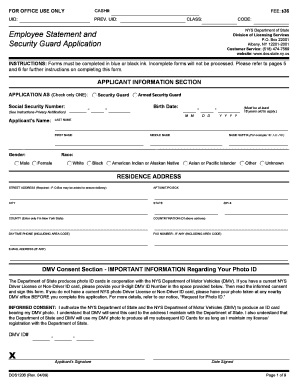 New York Security Guard Application