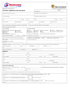 Merchant Application and Agreement