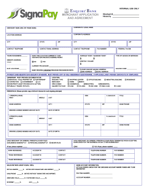 Merchant Application and Agreement