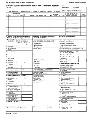 Share of Cost Determination Form