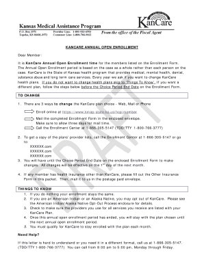 KanCare Annual Open Enrollment Form