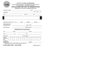 New Hampshire Registration Copy Application