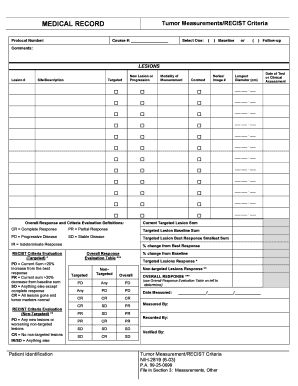 Birthday card template word - NIH Form 2819 - Tumor MeasurementRECIST Criteria - ccrod cancer