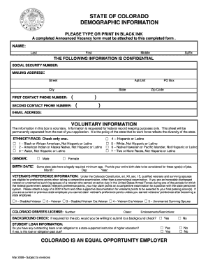 Colorado Application for Announced Vacancy