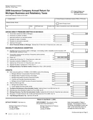 Michigan Insurance Company Annual Return
