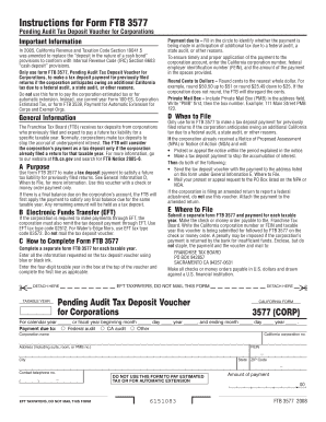 California Form FTB 3577