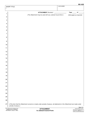 California Court Attachment Form