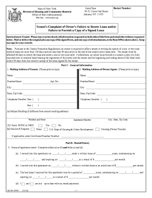New York Tenant Complaint Form