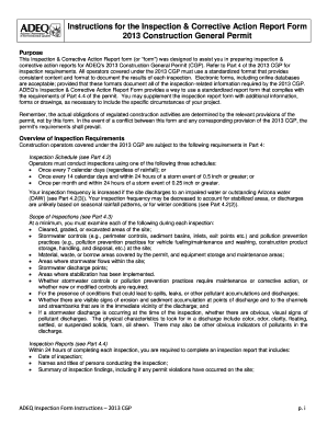ADEQ Inspection & Corrective Action Report Form