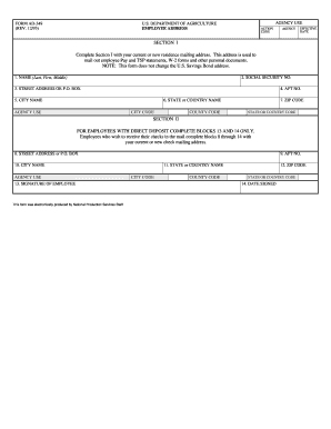 USDA Employee Address Change Form