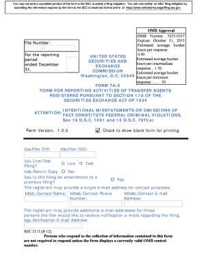 SEC Form TA-2 for Transfer Agents
