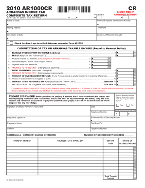 Arkansas Composite Tax Return Form AR1000CR