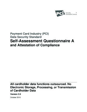 PCI DSS SAQ A Compliance Form