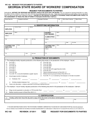 Georgia Workers' Compensation Request for Documents
