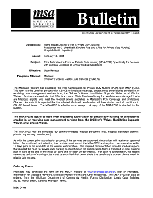 Michigan Prior Authorization for Private Duty Nursing Form