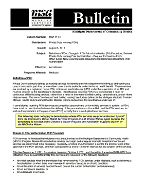 Michigan Private Duty Nursing Prior Authorization Request