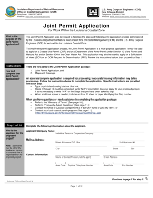 Louisiana Joint Permit Application