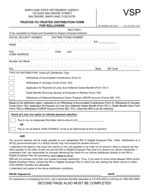 Maryland Trustee-to-Trustee Distribution Form