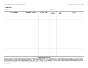 California Client List Form