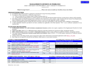 Massachusetts Property and Casualty Insurance Checklist