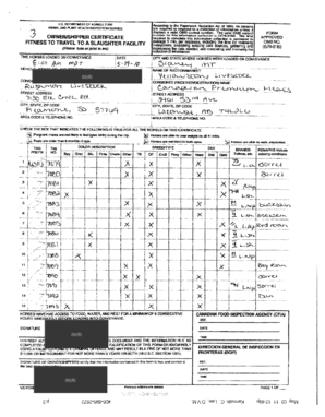 USDA Ownership Certificate for Horses