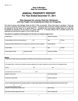 Michigan Annual Property Report