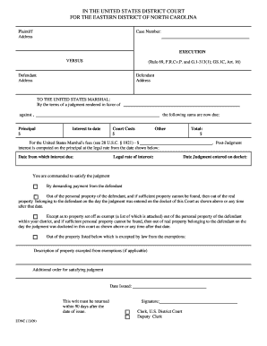 Writ of Execution and Notice to Claim Exempt Property
