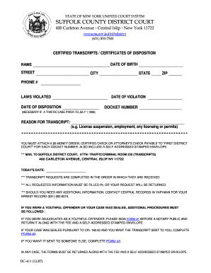 New York Certified Transcript Request Form