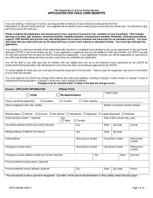 Ohio Child Care Benefits Application
