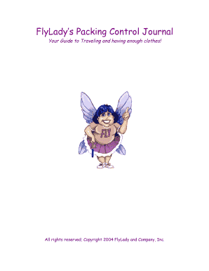 FlyLady's Packing Control Journal