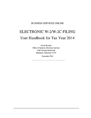 Business Services Online Electronic W-2 Filing User Handbook