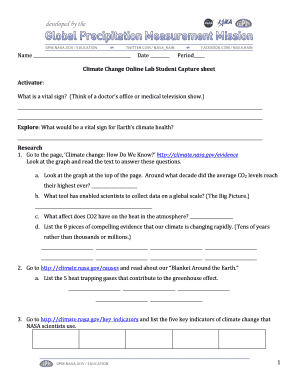 Climate Change Online Lab Student Worksheet