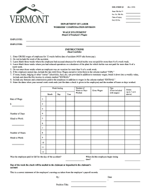 DOL Form 25 Wage Statement